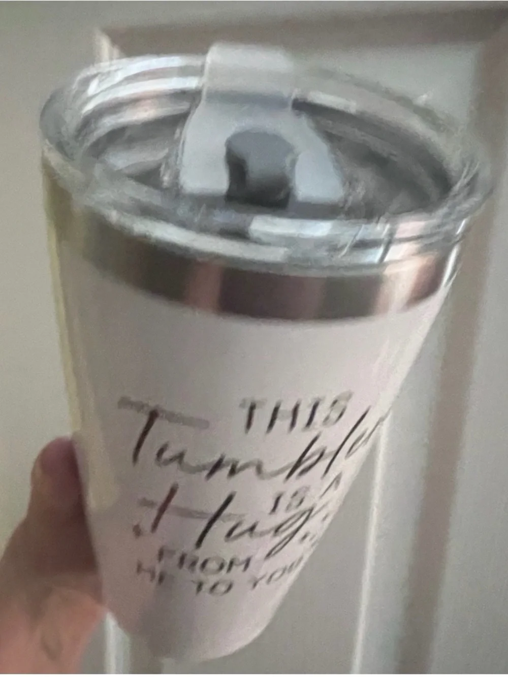 INSULATED TUMBLER White with gold lettering - Heartfelt Gift With Hug